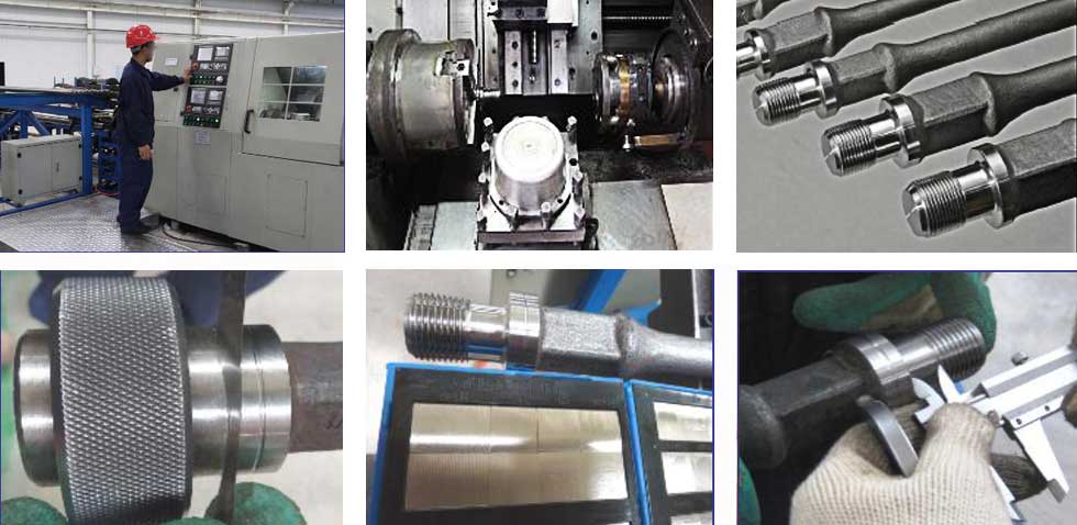 Maquinação CNC das extremidades e roscas das hastes de bombagem