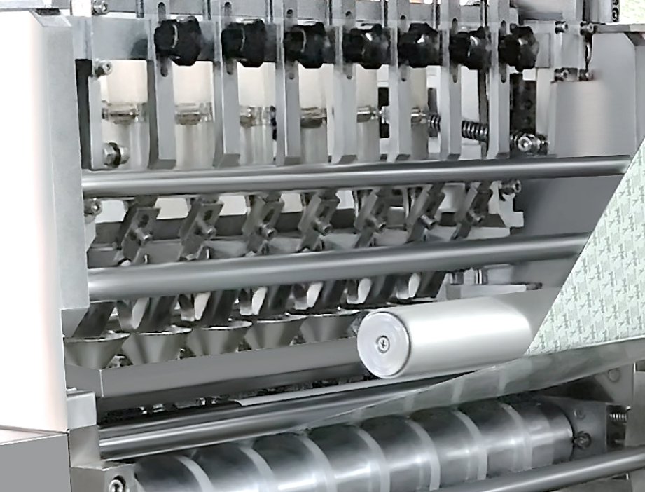 Unidade horizontal de dosagem volumétrica na máquina de embalagem TRGM
