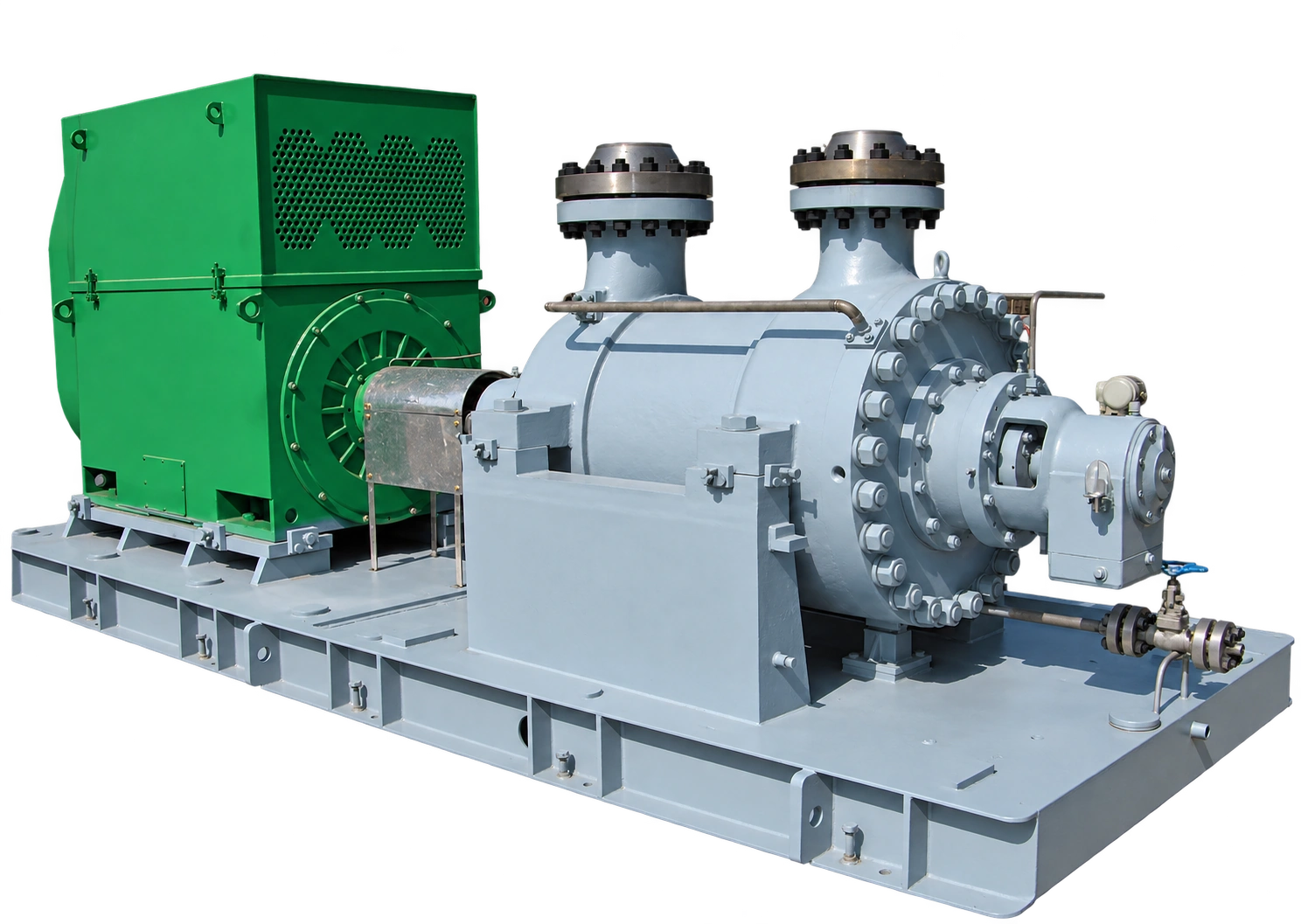 Conjunto de bomba BB5 de corpo tipo barril e motor.
