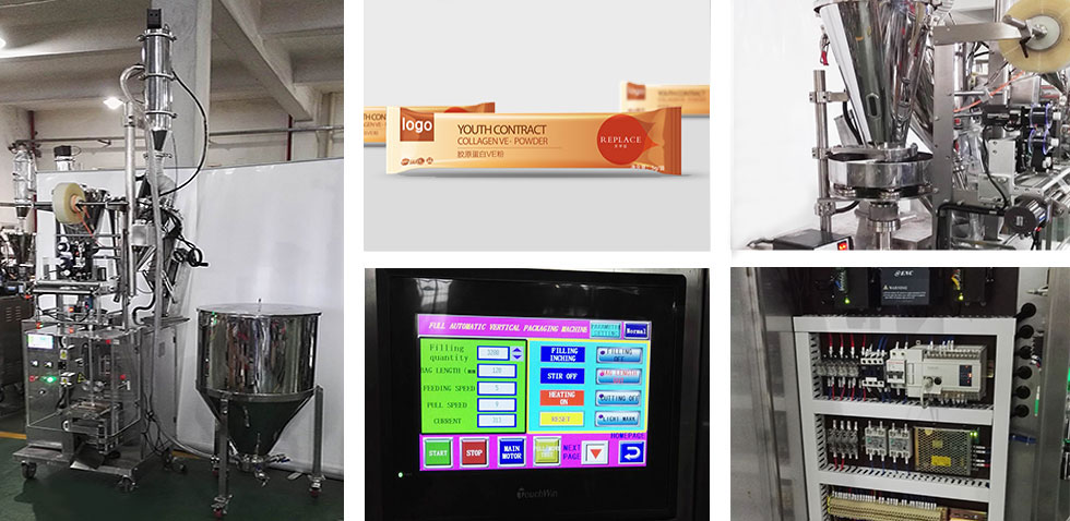 Máquina vertical de embalagem com duplo enchimento