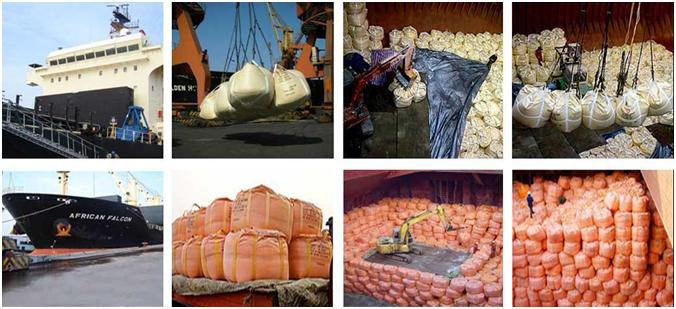 Expedição de carbonato de sódio em carga fracionada e big bags